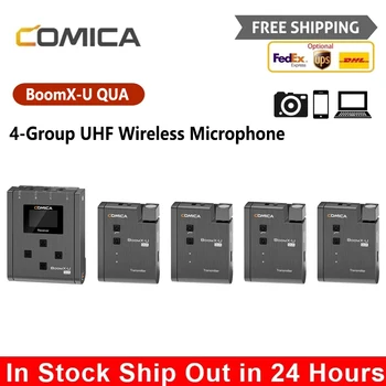 Comica BoomX-U QUA 4-групповой Многофункциональный Мини-УВЧ Беспроводной микрофон, широко совместимый с камерами, Видеокамерами, рекордерами