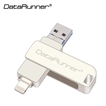 DataRunner Металлический USB флэш-накопитель Вращающийся Флешка для iPhone/iPad/Android/ПК 256 ГБ 128 ГБ 64 ГБ 32 ГБ 16 ГБ 8 ГБ 3 В 1 флэш-диск