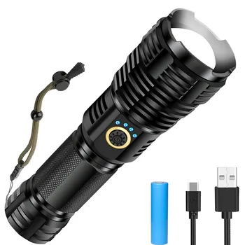 DXHGHYGL мощный светодиодный перезаряжаемый фонарик,, мощный USB-перезаряжаемый фонарик XHP70, подходящий для использования в кемпинге