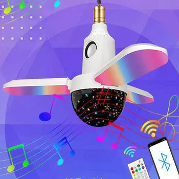 E27 LED Bluetooth динамик RGB складное лезвие лампочка ночник 32 Вт музыкальная атмосфера Волшебный шар Звуковая коробка AC85V-240V