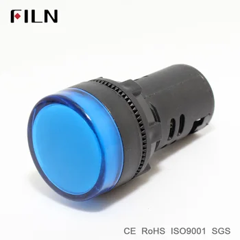 FILN 22 мм пластиковая сигнальная лампа индикаторная лампа красный желтый синий зеленый белый 12v 24v 110v светодиодная лампа