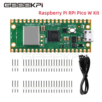 Geeekpi Raspberry Pi Pico W с заголовком RPI Pico Беспроводной WiFi RP2040 Плата разработки микроконтроллера