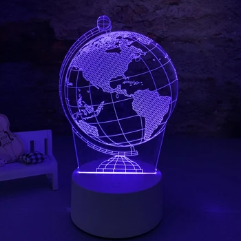 Gemini AR Globe Красочное 3D стерео Освещение для Спальни, Украшение Романтической комнаты, Подарок на День рождения, Ночник