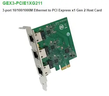 GEX3-PCIE1XG211 3-портовый 10/100/1000 м Ethernet для хост-карты PCI Express x1 Gen 2