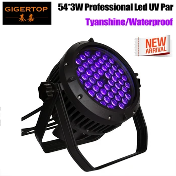 Gigertop Новый TP-P113 54x3 Вт светодиодный УФ-номинальный светильник Водонепроницаемый IP65 Чистого фиолетового цвета, Излучающий 4/8 DMX каналов Светодиодный фиолетовый Проектор