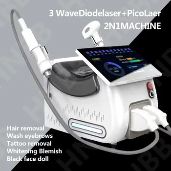 GRALEMER 2 В 1, 808-диодная Пико-лазерная машина для удаления волос, пикосекундная машина для удаления татуировок