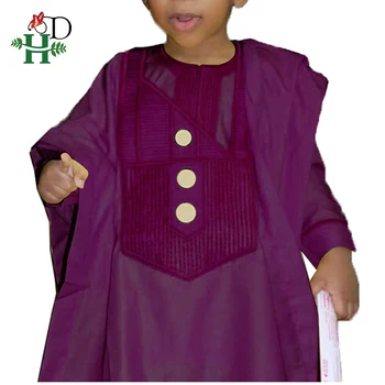 H & D/ Детская одежда в африканском стиле, Детские костюмы Дашики для папы и сына, Топы, Рубашка, Брюки, Комплект из 3 предметов, Детская одежда в африканском стиле с вышивкой