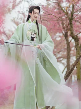 Hanfu Косплей Хуан Юэ с вышивкой Панды Пара Hanfu В национальном стиле Одежда Han Оригинальная одежда Hanfu