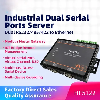 HF5122 RJ45 RS232/485/422 Serial To Ethernet Бесплатный RTOS Последовательный 2-портовый преобразователь передачи Данных Последовательный сервер (равен 2шт HF5111B)