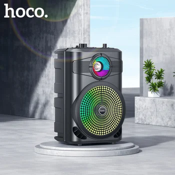 HOCO Открытый Портативный Беспроводной динамик BT, Басовая коробка, звуковая система, 3D Стереомузыка, Звуковая панель объемного звучания, Поддержка Радио TF AUX USB LED