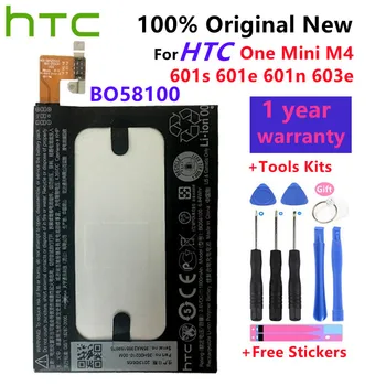 HTC Оригинальный Аккумулятор Большой Емкости для телефона HTC One Mini M4 BO58100 601s 601e 601n 603e 1800mAh Батареи + Подарочные Инструменты + Наклейки