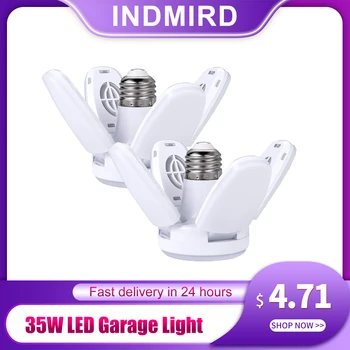 INDMIRD 35W LED Garage Light E26 Base 6500K Дневной Свет, Деформируемые светодиодные лампы для Верстака, Крыльца, Подвала, Светодиодная Лампа