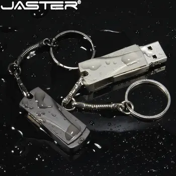 JASTER Металлический USB 2,0 флэш-накопитель 64 ГБ 32 ГБ 16 ГБ Высокоскоростной флеш-накопитель С брелоком Memory stick 8 ГБ 4 ГБ Водонепроницаемый Черный U-диск