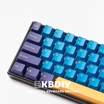 KBDiy Double Shot PBT Keycaps 127 Клавиш OEM Профиль Синий Пользовательский Keycap для механической игровой клавиатуры Nautilus 61 gk61 Колпачки для клавиш