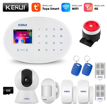 KERUI W204 Умная Домашняя Сигнализация APP Control Цветной TFT Дисплей Wifi GSM Датчик Беспроводных Соединений Защита семейной Безопасности