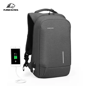Kingsons Мужской рюкзак, многофункциональный USB-зарядка, мужские Рюкзаки для ноутбуков 13-15 дюймов, Противоугонная сумка для мужчин