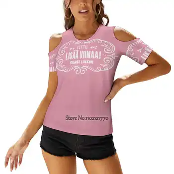 Lis? ? Viinaa! Розово - Классическая футболка, Женская футболка с принтом, Летние повседневные топы, Уличная футболка, Корейские топы, Vittu Perkele