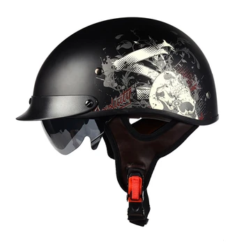LVCOOL Мотоциклетный шлем Ретро Летний Мото Мужской Шлем с открытым лицом, Аксессуары для мотоциклов Cruiser Chopper, Женщины, Мужчины, Тип A-2XL