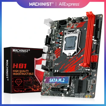 MACHINIST H81 Материнская плата LGA 1150 Поддержка Core i3 i5 4690 CPU Процессор DDR3 RAM Настольная память Sata M.2 Usb3.0 M ATX