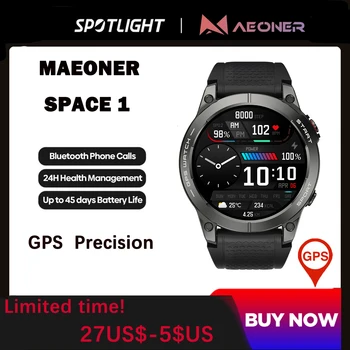 MAEONER GPS Смарт-Часы Мужские 1,43 дюймов AMOLED 24H Монитор здоровья IP68 Водонепроницаемый Hi-Fi Bluetooth Вызов Военные Умные Часы Strava