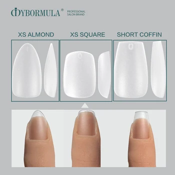 MYBORMULA 120шт Матовые XS Миндалевидные Круглые накладные ногти для тонких крошечных ногтей экстра короткий гель x для наращивания искусственных ногтей