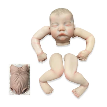 NPK 19 дюймов Уже окрашенные детали куклы Реборн Леви, Спящий реалистичный ребенок, 3D картина с видимыми венами, ткань для тела в комплекте