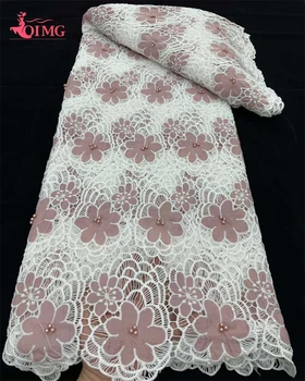 OIMG 2023 Элегантная французская кружевная ткань С африканской вышивкой драгоценными камнями Нигерийская ткань Для свадебного платья