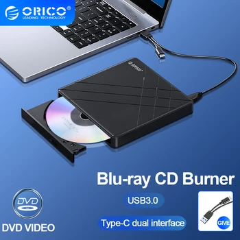 ORICO 100GB Blu-ray Портативный проигрыватель BD CD DVD-плеер Проигрыватель CD-ROM Устройство записи компакт-дисков для ПК-ноутбука Проигрыватель Windows Blu-ray