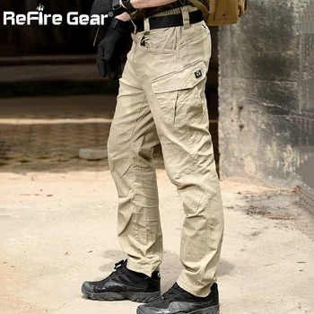 Refire Gear SWAT Боевые Военные Тактические Брюки Мужские Армейские Брюки-карго с большим множеством карманов, Повседневные хлопковые брюки для Телохранителей