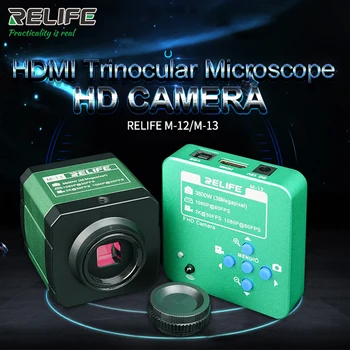 RELIFE M-12/M-13 38 Миллионов Пикселей HD Камера для Телефона CPU PCB Наблюдение За Пайкой Ремонт HDMI Тринокулярный Микроскоп