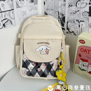 Sanrio Mymelody Kuromi Cinnamoroll Милая школьная сумка для девочек Женская корейская версия Ins Студенческий рюкзак для путешествий Рюкзак большой емкости
