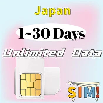 SIM-карта для передачи данных На 1 8 10 15 20 25 30 дней Безлимитный доступ в Интернет, Карта для передачи данных мобильного телефона, SIM-карта 3-В-1 Для путешествий по Японии