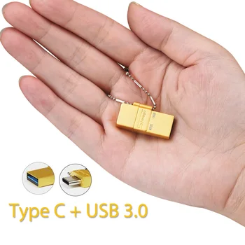 STmagic OTG USB Флэш-накопитель 32 ГБ 64 ГБ 128 ГБ Металлический USB3.0 Type C Флешка С ремешком Mini Memory Stick U Диск Для Смартфона
