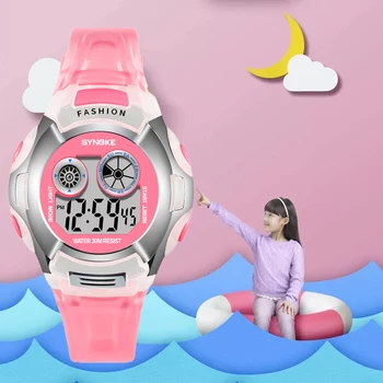 SYNOKE Kids Watch Модные силиконовые светящиеся цифровые часы со светодиодным дисплеем, спортивные детские часы для мальчиков и девочек Relojes