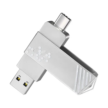 USB-флеш-накопители TYPE-C OTG 2 В 1 для телефонов/ноутбуков, Металлическая ручка-Накопитель, Высокоскоростная карта памяти, U-диск 4 ГБ, Водонепроницаемый USB-накопитель 64 ГБ