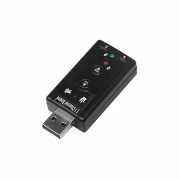 USB7 1 Канальный звуковой адаптер Внешняя стереокарта без драйвера Аудио USB-устройство для рабочего стола