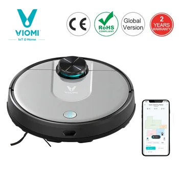 VIOMI V2 PRO 2 В 1 LDS + Робот-пылесос SLAM для дома, Сухая Подметка и швабра, Бесшумный, управление приложением Mijia, сохранение 5 карт