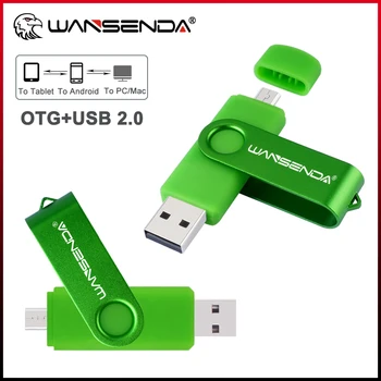 WANSENDA OTG USB Флэш-накопитель с Вращающейся Ручкой 16 ГБ 32 ГБ 64 ГБ 128 ГБ 256 ГБ Cle USB Stick 2,0 Флешка для Android/Планшета/ПК