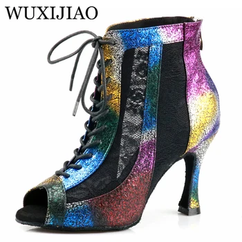 WUXIJIAO, Новая обувь для латиноамериканских танцев, Женская Обувь для Сальсы и Танго для девочек, обувь для спортивных танцев В помещении, обувь для профессиональных бальных танцев