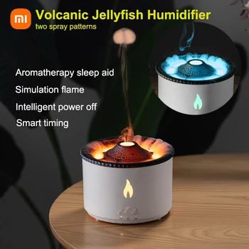 Xiaomi Арома-диффузор с вулканическим пламенем, эфирное масло, 360 мл, USB Портативный Увлажнитель воздуха с Дымовым кольцом, Ночник, лампа с ароматом