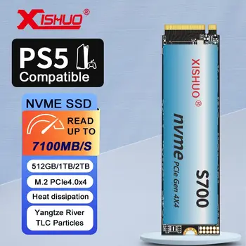 XISHUO SSD NVME M.2 2280 PCIe4.0 7400MB/s NVMe SSD 512GB 1TB HDD Внутренний твердотельный накопитель Для ноутбука Ps5 Цена по прейскуранту завода-изготовителя