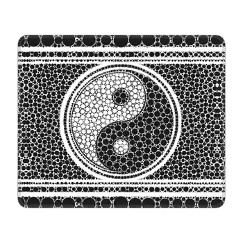 Yin Yang Dot Art Черно-Белый Коврик Для Мыши Для Геймеров, Нескользящий Резиновый Коврик Для Мыши с Фиксатором, Баланс, Медитация, Офисный Коврик Для Компьютерного Стола