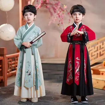 Yourqipao/ Новые детские костюмы Hanfu для мальчиков в китайском стиле, одежда для молодых мастеров, одежда для мальчиков в древнем стиле, одежда для занятий