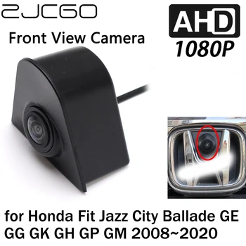 ZJCGO Автомобильный Вид Спереди С ЛОГОТИПОМ Парковочная Камера AHD 1080P Ночного Видения для Honda Fit Jazz City Ballade GE GG GK GH GP GM 2008 ~ 2020