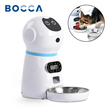 Автоматическая кормушка для домашних животных Bocca 3,5 л Умный робот с голосовой записью Времени Миска из нержавеющей стали, дозатор корма для кошек и собак, Товары для домашних животных