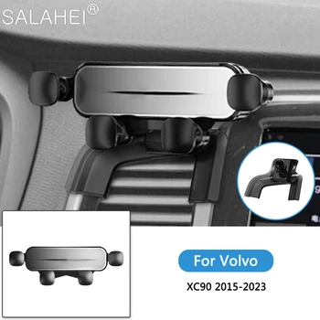 Автомобильный Держатель мобильного телефона Gravity Для Volvo XC90 2015-2023, Автоматическое Вентиляционное Отверстие, Защелкивающаяся Подставка, Кронштейн для GPS Навигации, Аксессуары для интерьера