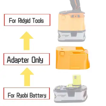 Адаптер для преобразователя литиевой батареи Ryobi 18V в аккумуляторный электроинструмент Ridgid 18V RIDGID AEG (не включает инструменты и аккумулятор)