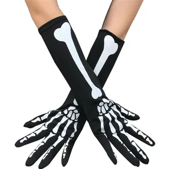 Аксессуары для косплея на Хэллоуин, перчатки с черепом и костями скелета, перчатки с полными пальцами
