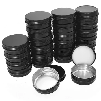 Алюминиевые жестяные банки - 24 упаковки по 2 унции / 60 г, круглый металлический контейнер, банки с завинчивающейся крышкой и 40 упаковок по 1 унции / 30 г