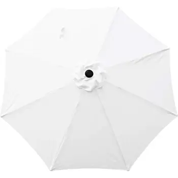 Алюминиевый Рыночный зонт MFG 9' - Белый Пляжный Зонт От Солнца, Поддерживающий и удерживающий Комплект Дождевиков Для Сада